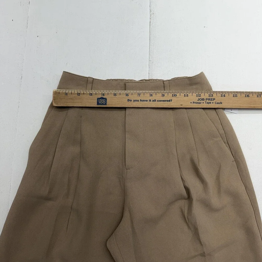 Gap Dress Pants Womens 2 Beige Easy Trouser Wide Leg Pull On Elastic Waist